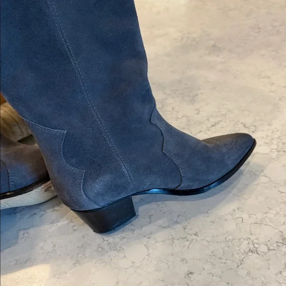 Isabel Marant Dark Gray suede Cowboy chic Knee Boots - Picture 12 of 13